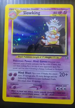 Pokemon TCG Slowking 14/111 Holo Rare WOTC Neo Genesis Light Play Condition - Image 1