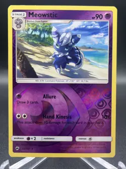 Meowstic 60/147 Reverse Holo Rare - Burning Shadows 2017 Pokemon TCG - LP - Image 1