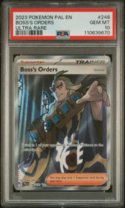 PSA 10 GEM Mint Boss's Orders 248/193 Ultra Rare Full Art - Pokemon PAL SV02 - Image 1