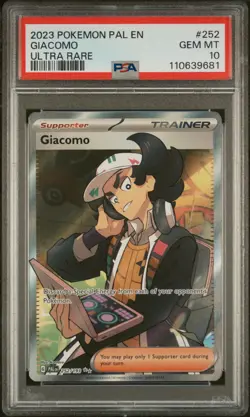 PSA 10 GEM Mint Giacomo 252/193 Ultra Rare Full Art - Pokemon PAL SV02 - Image 1
