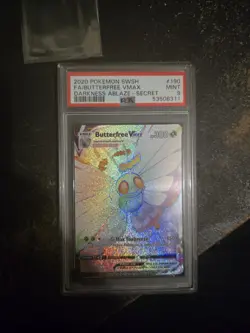 2020 Pokemon SWSH FA Butterfree VMAX Darkness Ablaze Secret PSA 9 MINT - Image 1