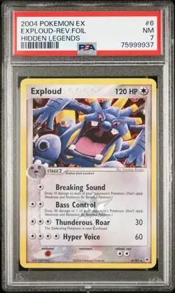 2004 Pokemon EX Hidden Legends Exploud Rev-foil 6/101 PSA 7 NM 75999937 - Image 1