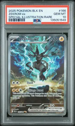 2025 POKEMON BLK EN-BLACK BOLT SPECIAL ILLUSTRATION RARE #166 ZEKROM EX PSA 10 - Image 1