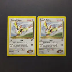 Pokemon Cards WOTC: Koga's Pidgey 80/132 x2 - Gym Challenge - Image 1
