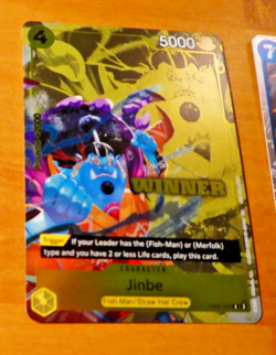 ONE PIECE ENGLISH CARD HOLO GAME CARTE WINNER Jinbe EB02-055 MINT - Image 1