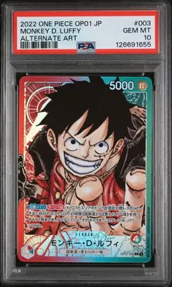 PSA 10 - Monkey D. Luffy - OP01 003 AA Leader - Japanese One Piece Romance Dawn - Image 1
