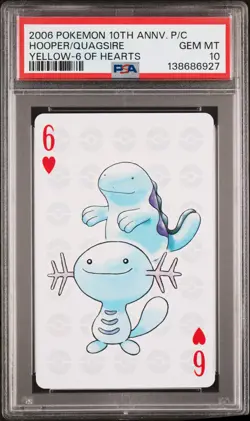 2006 POKEMON CENTER 10TH ANV PLAYING CARDS YELLOW DECK HOOPER/QUAGSIRE PSA 10 - Image 1