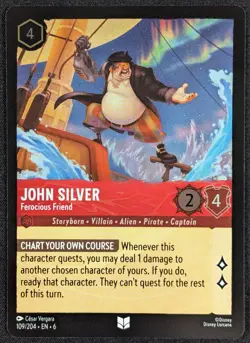 John Silver Disney Lorcana Uncommon Foil Azurite Sea Card 109/204 (NM) - Image 1