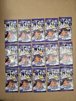 Lot Of 15 - Naruto Ccg Trading Card Sealed Booster Packs + Extra Card + Sleeves - Image 1