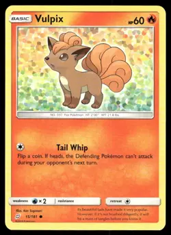 Pokemon Cards Vulpix 15/181 Team Up Sun & Moon Common NM - Image 1