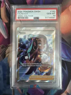 2020 Nessa 183/185 PSA 10 - Sword & Shield Vivid Voltage Pokemon Card - Image 1