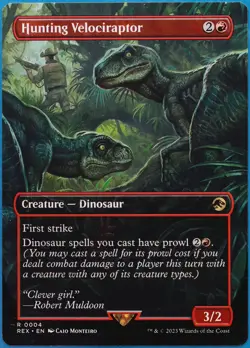 Hunting Velociraptor Jurassic World NM Red Rare MAGIC CARD (ID# 509992) ABUGames - Image 1