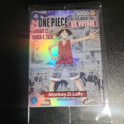 🔥🏀One Piece Monkey.D.Luffy US College Basketball Promo Card PRESALE🏀🔥SEALED - Image 1