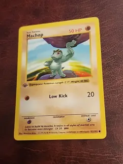 1999 Pokemon Base Set Machop 1st Edition Card 52/102 - Image 2