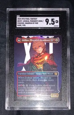 Joshua, Phoenix's Dominant Borderless Foil SGC 9.5 Graded Final Fantasy MTG - Image 1