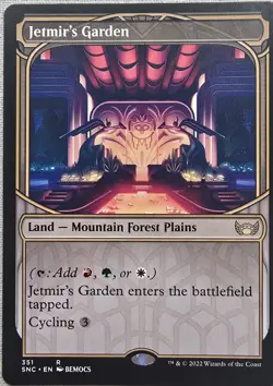 Magic MTG Jetmir's Garden - Showcase - Streets of New Capenna NM RGW Rare Land - Image 1