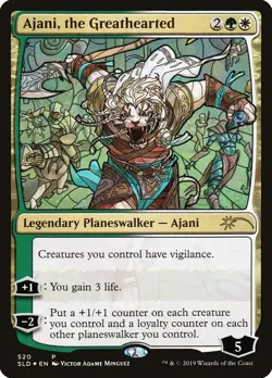 MTG Foil - Ajani, the Greathearted (Stained Glass) - 520 / NM / English - Image 1