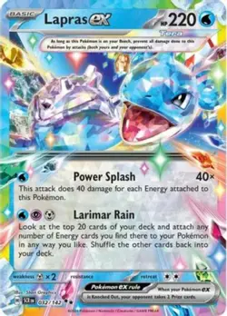 x1 Lapras ex - 032/142 - Double Rare Pokemon SV07 Stellar Crown M/NM - Image 1