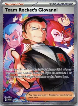 Pokemon Team Rocket's Giovanni Trainer 238/182 Destined Rivals Holo Rare - Image 1