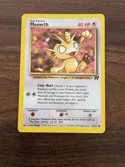 Pokemon Team Rocket Meowth #62/82 Common NM - Image 1