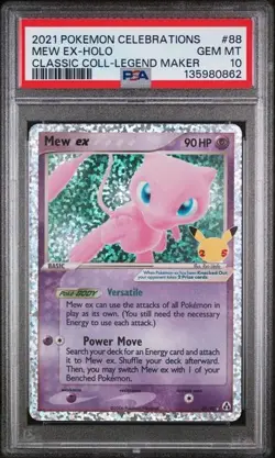 Pokemon 2021 Celebrations Classic Coll Legend Maker Mew EX Holo Card #88 PSA 10 - Image 5