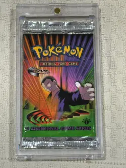Sealed Pokemon Gym Challenge 1st Edition Booster Pack-Giovanni in protector Case 742818062244 - Image 1