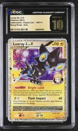 Luxray GL LV. X *CGC PRISTINE 10* Holo Rare *#109* Celebrations * Pokemon - Image 1