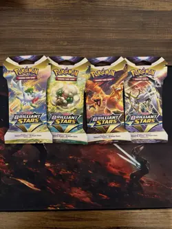 Pokemon TCG Brilliant Stars Sleeved Booster Packs - Lot of 4 - Complete Art Set - Image 1