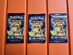 Pokemon XY Evolutions Raichu-Art Booster Packs (3-lot) (Sealed) 820650801556 - Image 1