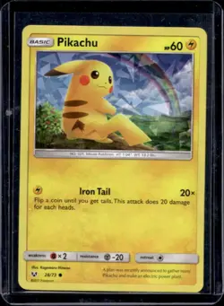2019 Pokemon S&M Lets Play Theme Deck Pikachu Cracked Ice #28/73 - Image 1