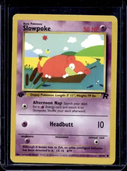 2000 Pokemon Team Rocket First Edition Slowpoke #67/82 - Image 1