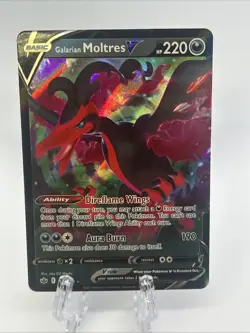 POKEMON SWSH CHILLING REIGN #097 GALARIAN MOLTRES V ULTRA RARE - NM - Image 1