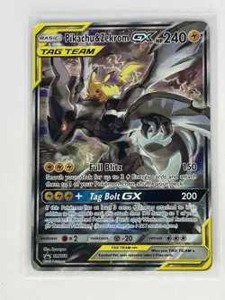 English Pikachu & Zekrom GX SM168 Sm Holo Pokemon TCG LP - Image 1