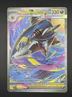 Mega Sharpedo ex 127/094 Special Illustration SIR Pokemon Phantasmal Flames NM - Image 2