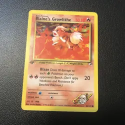 Pokemon TCG Blaine's Growlithe Gym Heroes 62/132 Regular 1st Edition Mint/NM - Image 1