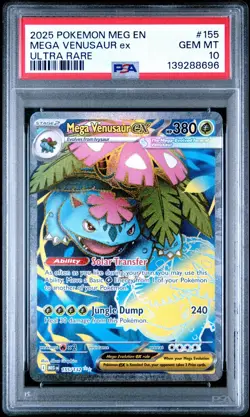2025 Pokemon MEG EN-Mega Evolutions #155 MEGA VENUSAUR EX UR PSA 10 - Image 1