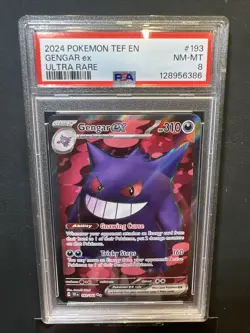 2024 Pokemon TEF EN Temporal Forces #193 Gengar EX Ultra Rare 193/162 PSA 8 - Image 2
