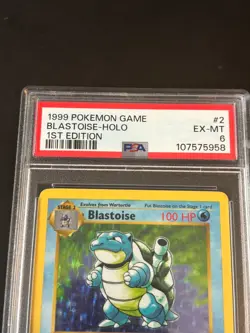 Pokemon TCG First Edition Base Set Blastoise Holo PSA 6 EX-MT - Image 2