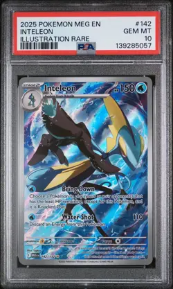 2025 POKEMON MEG EN-MEGA EVOLUTION ILLUSTRATION RARE #142 INTELEON PSA 10 - Image 1