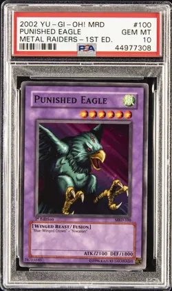 2002 YU-GI-OH! MRD-METAL RAIDERS 1ST ED #100 PUNISHED EAGLE PSA 10 - Image 1