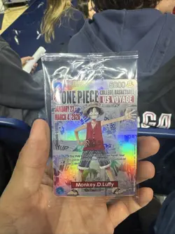 One Piece Monkey D. Luffy US Voyage College Basketball Promo Card Rutgers SEALED - Image 1