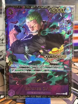 2025 ONE PIECE PROMO CHAMP 25-26 TOP 16 OP09-076 RORONOA ZORO SEALED! - Image 1