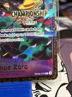 2025 ONE PIECE PROMO CHAMP 25-26 TOP 16 OP09-076 RORONOA ZORO SEALED! - Image 3