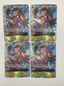 (4x) Monkey.D.Luffy (Illustration Box Vol.3) OP07-109 One Piece Promo Playset NM - Image 1
