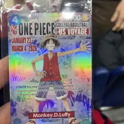 Bandai One Piece CCG Monkey D. Luffy US Voyage Holo Promo College Basketball - Image 1