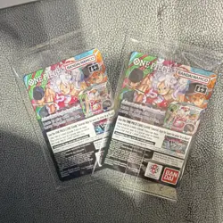 Bandai Namco One Piece Card Game US Voyage Promo Monkey D. Luffy 2 Holo Cards - Image 2