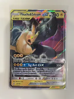 Pokemon Pikachu & Zekrom GX TAG TEAM Card 33/181 Team Up Set English - Image 1