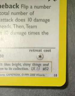 WOTC Black Star Promotional Pokemon Card: Team Rocket's Meowth #18 - Image 2