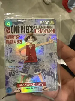 One Piece Gonzaga CCG Monkey D. Luffy Promo Holo Card College Basketball - Image 1