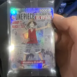 One Piece Monkey.D.Luffy College Basketball US Voyage Promo Card (Sealed) P-055 - Image 1